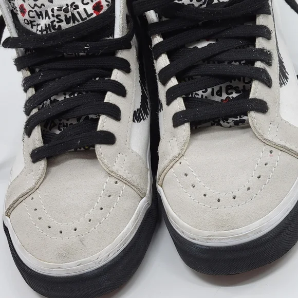 Vans. Unisex SK8-Hi Reissue DIY Black/ True White Skate Shoe - Picture 8 of 12